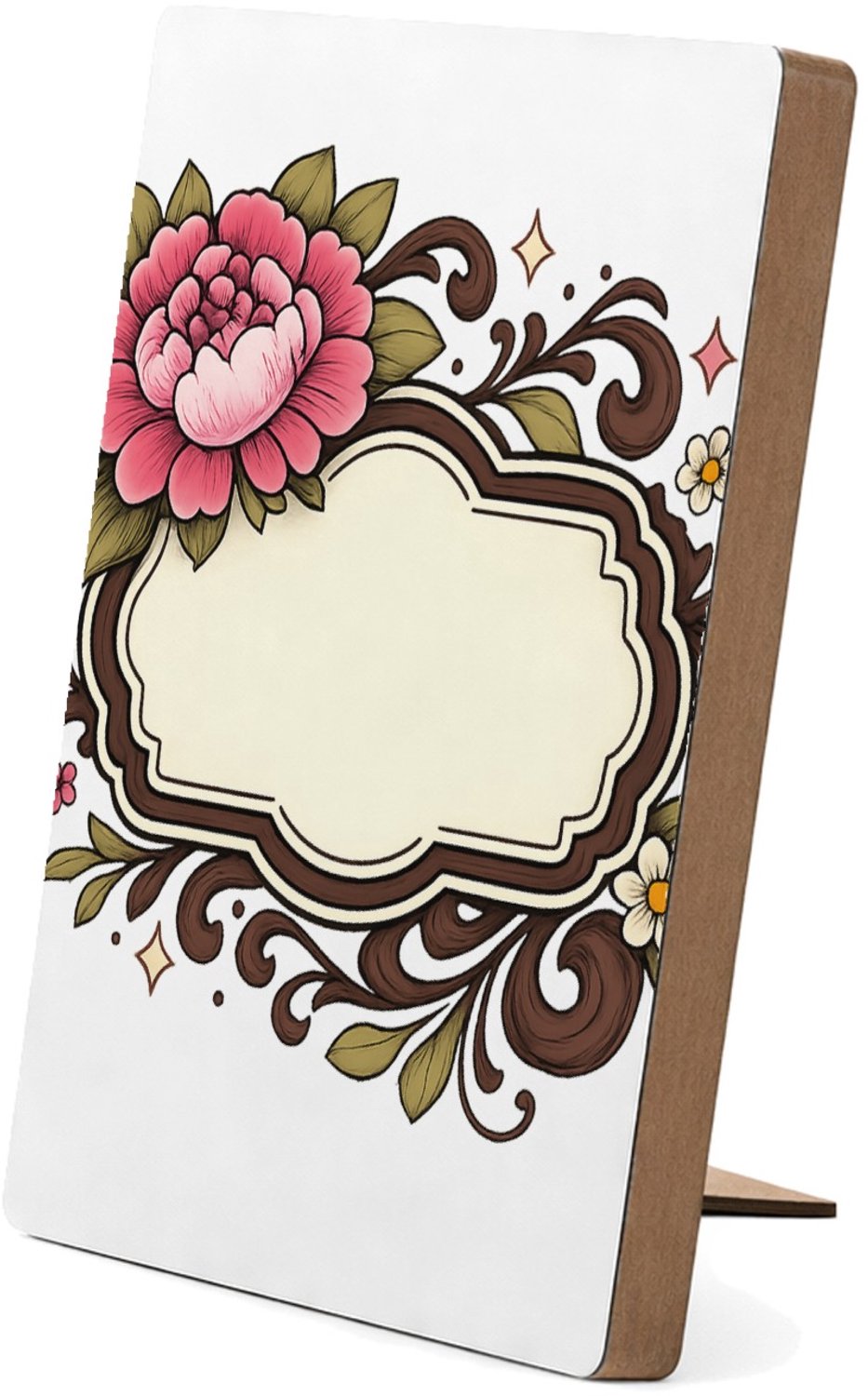 Mr Cadeautjes Glasframe/MDF 12,7 x 17,8 - design Een warme, persoonlijke complimentkaart in een botanisch kad | cadeau Wit
