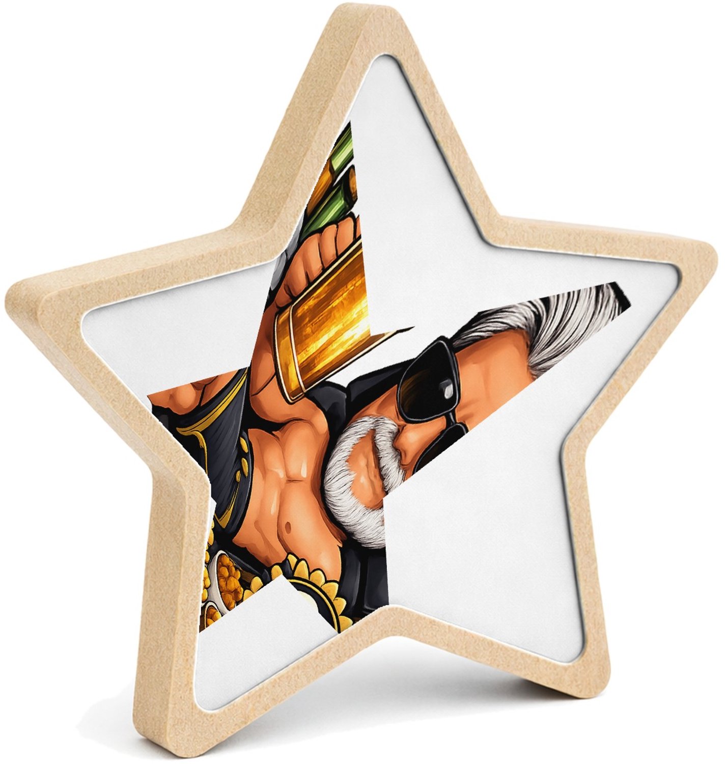 Mr Cadeautjes MDF fotolijst ster 14 x 13,5 - design Jubileum-cocktail in loungestijl | cadeau Wit