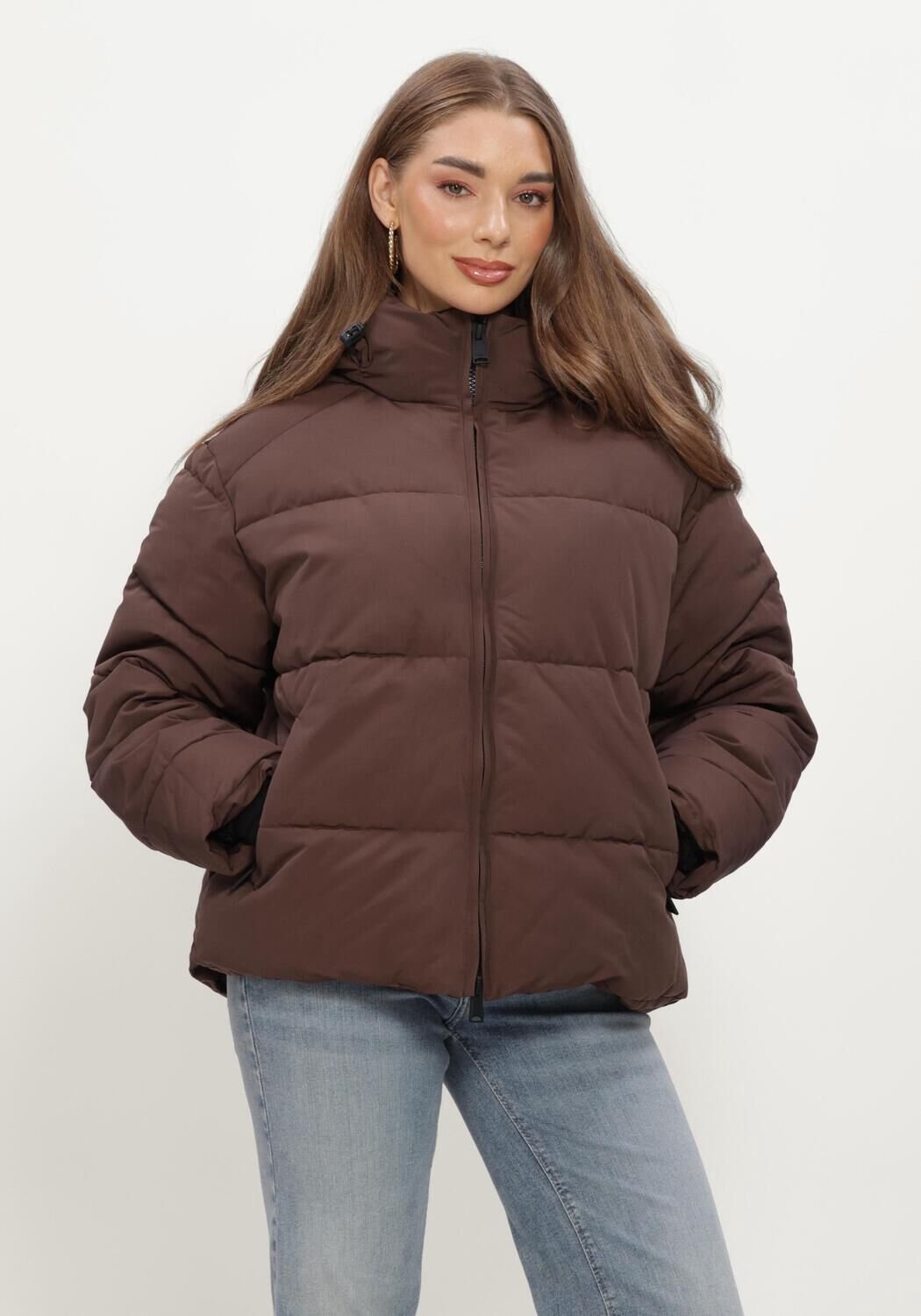 WITHBLACK Wblglorian Puffer Jacket Jassen Dames - Winterjas - Bruin - Maat XS
