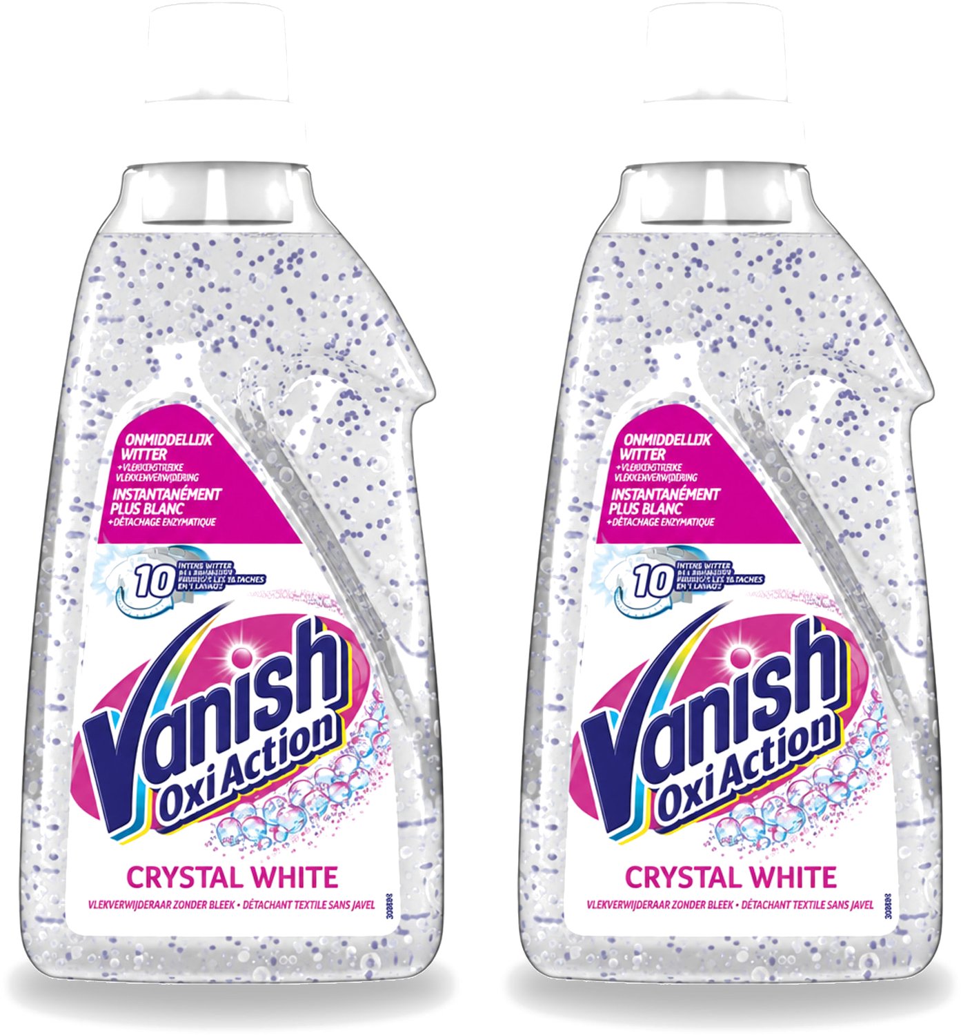 2 x Vanish Oxi Action - Kristalwit - Vlekkenverwijderaar Gel - Zonder Bleek - Witte Was - 15 Wasbeurten - Voordeelverpakking - 2 stuks