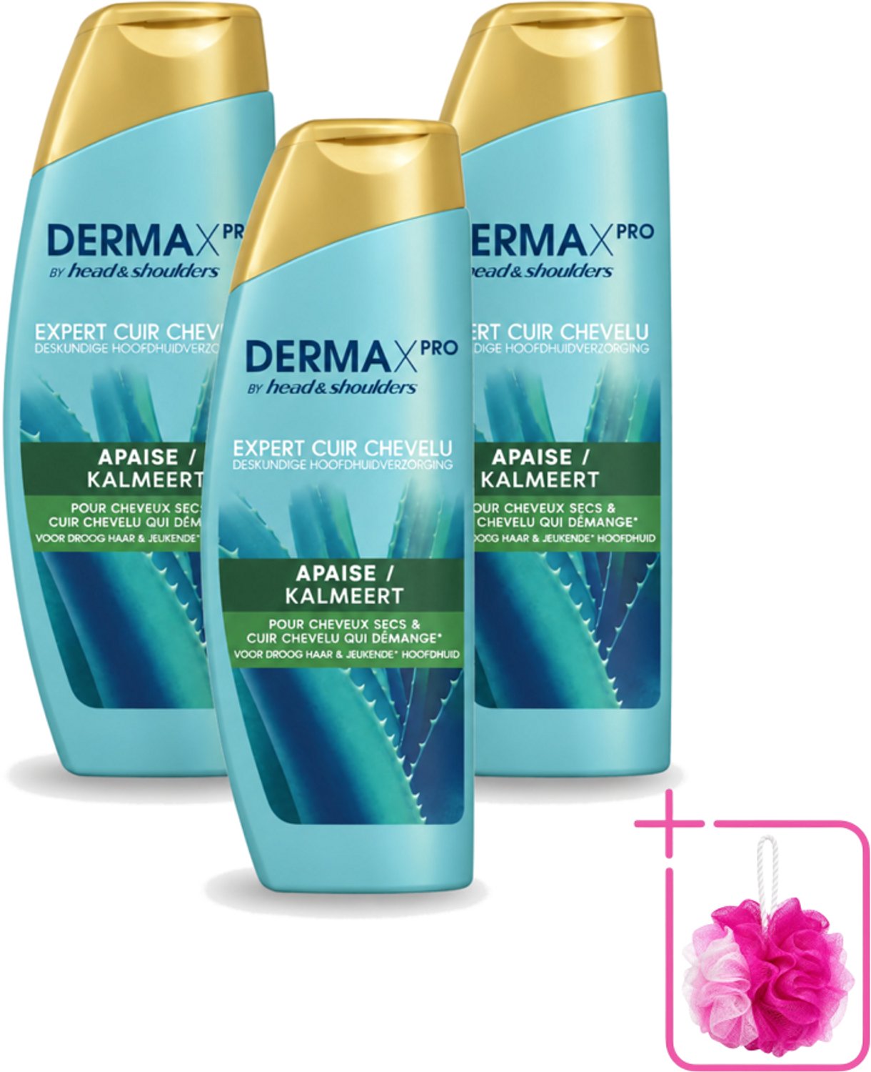 3 x Head & Shoulders - DermaX Pro - Anti-Roos Shampoo - Kalmeert - 470 ml - Bulkverpakking - Anti-roos shampoo - Douchemop - Droge hoofdhuid