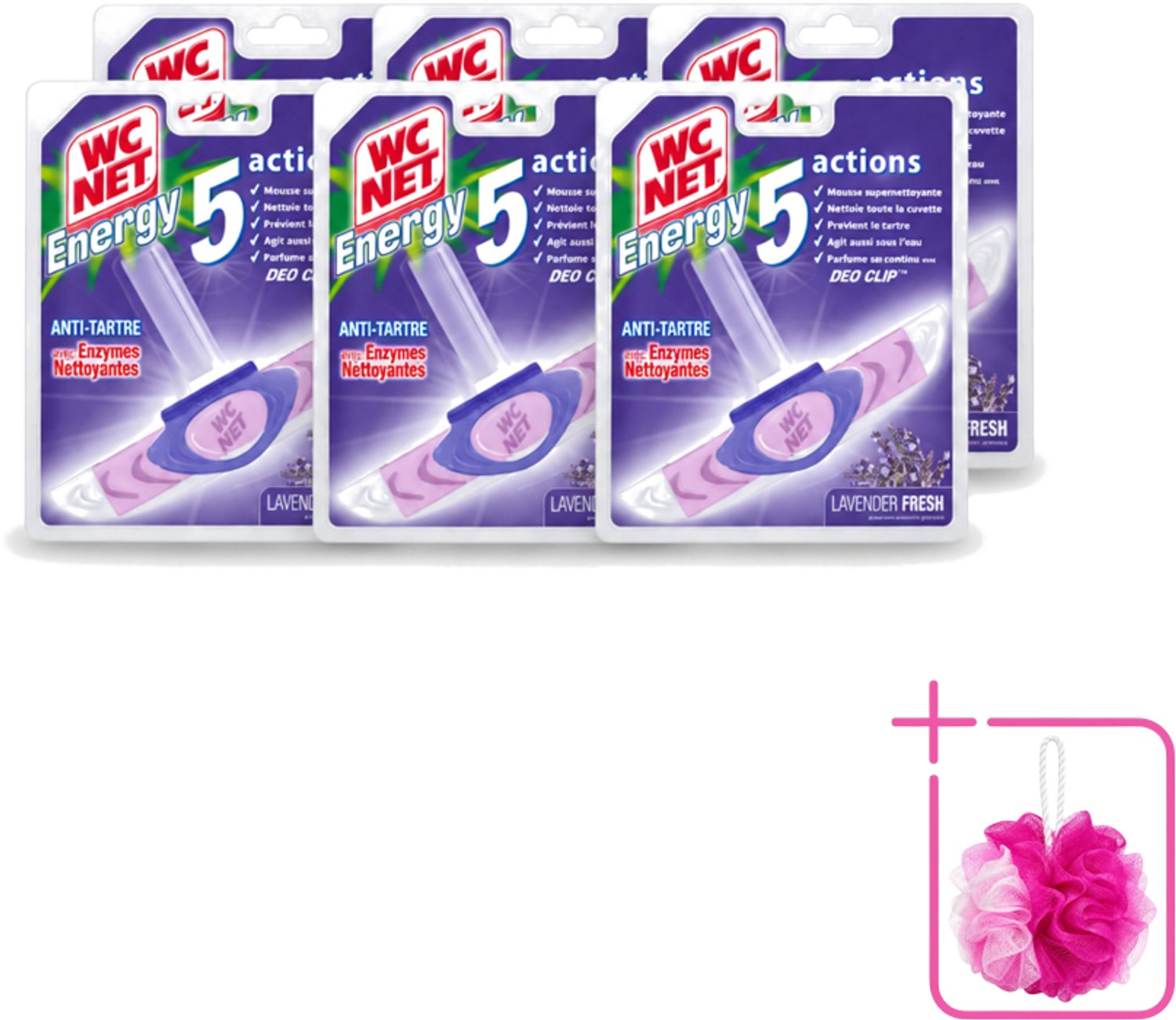 6 x WC Net - Toiletblok - Lavendel - 1 Blokje - Bulkverpakking - Toilet net - Douchemop - Toilet reiniger