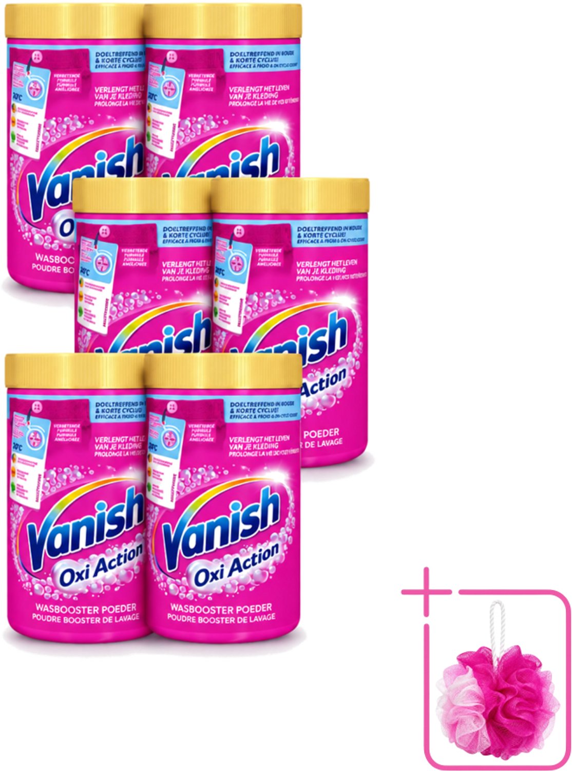 6 x Vanish Oxi Action - Vlekkenverwijderaar - Wasbooster - Gekleurde Was - 1.5 Kg - Bulkverpakking - Vlekkenverwijderaar - Douchemop - Wasbooster