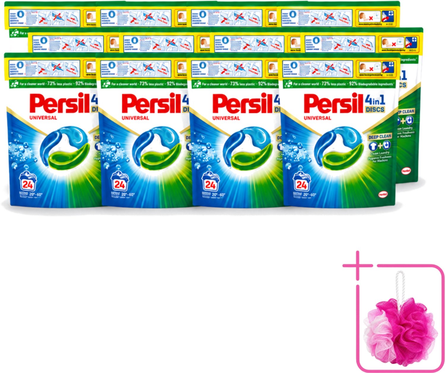 12 x Persil – Wasmiddel Discs – Universeel - 24 Capsules - Bulkverpakking - Wasmiddel - Douchemop - Wascapsules