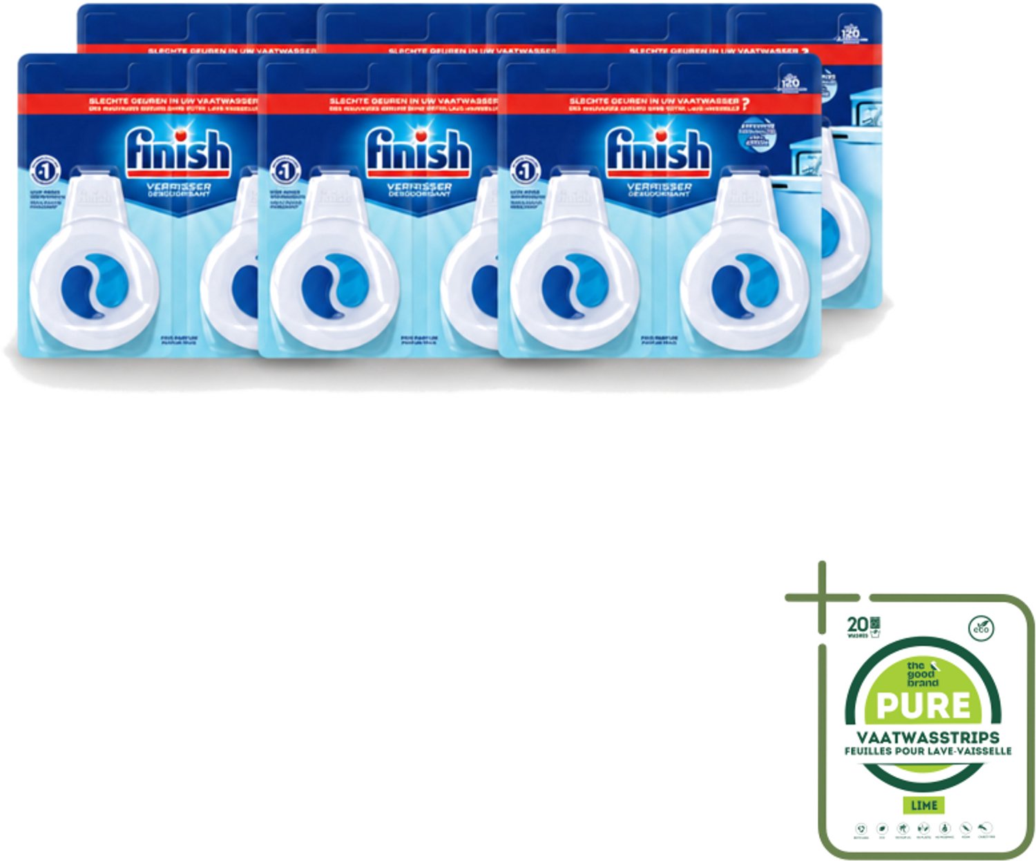 6 x Finish Deo Odorstop - Vaatwasverfrisser - Fris Parfum - Anti-geur - Tot 120 Afwasbeurten - Grootverpakking - Vaatwasstrips - Vaatwasverfrisser - Geurstop - Anti-geur - Vaatwasser Geur - Vaatwas Geur