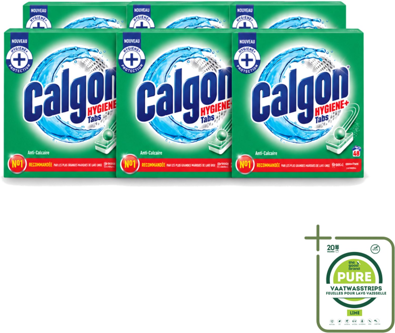 6 x Calgon - Wasmachinereiniger - Tegen Kalkaanslag - 48 Tabletten - Grootverpakking - Vaatwasstrips - Wasmachine Reinigen - Kalkafzetten - Wasmachine Beschermen - Wasmachine Onderhoud - Wasmachine Tabletten