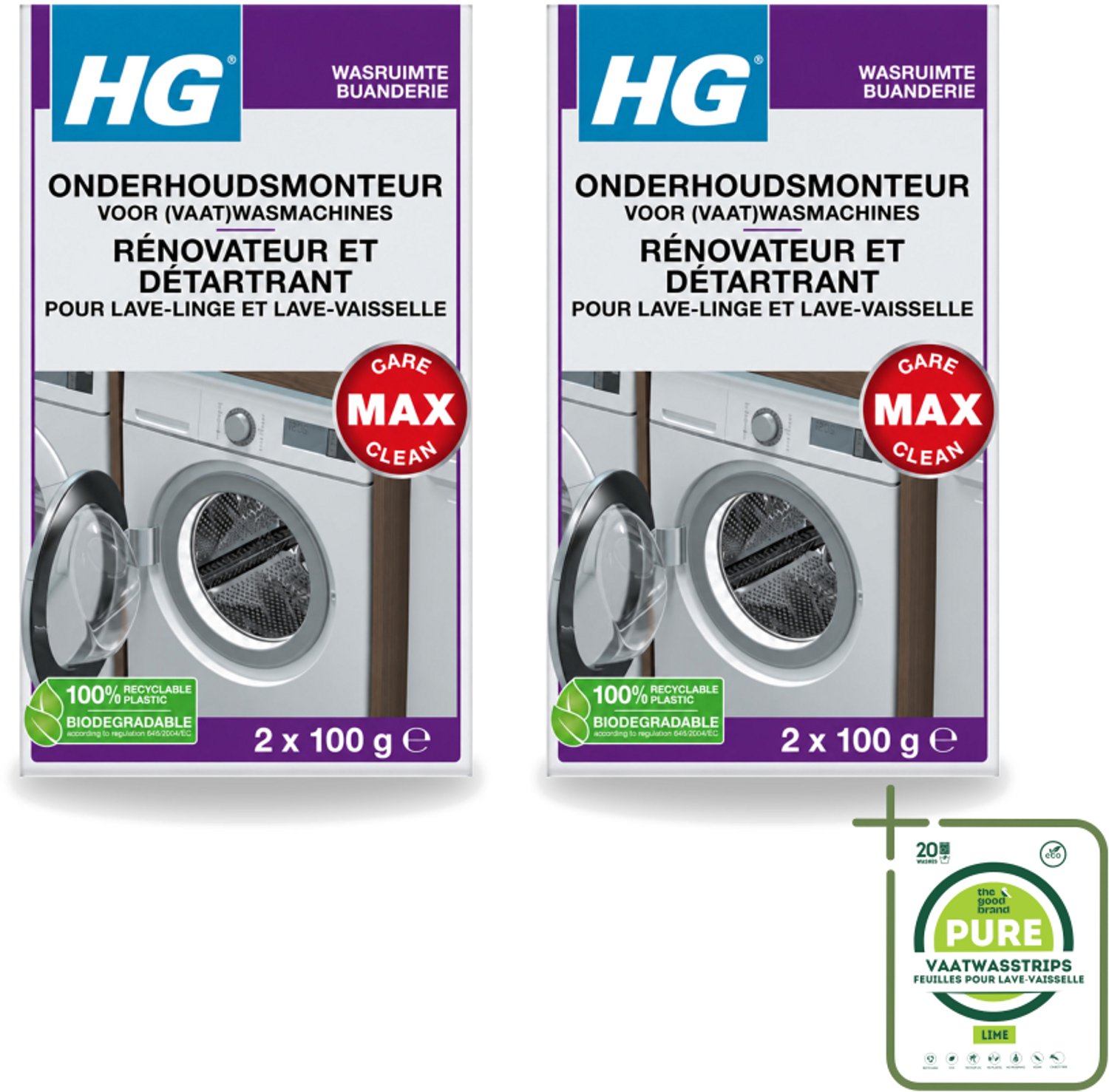 2 x HG - Onderhoudsmonteur Voor (Vaat)Wasmachines - 2 tot 4 Behandelingen - Grootverpakking - Wasmachine Onderhoud - Vaatwasser Onderhoud - Wasmachine Reinigen - Vaatwasser Reinigen - Kalk Verwijderen