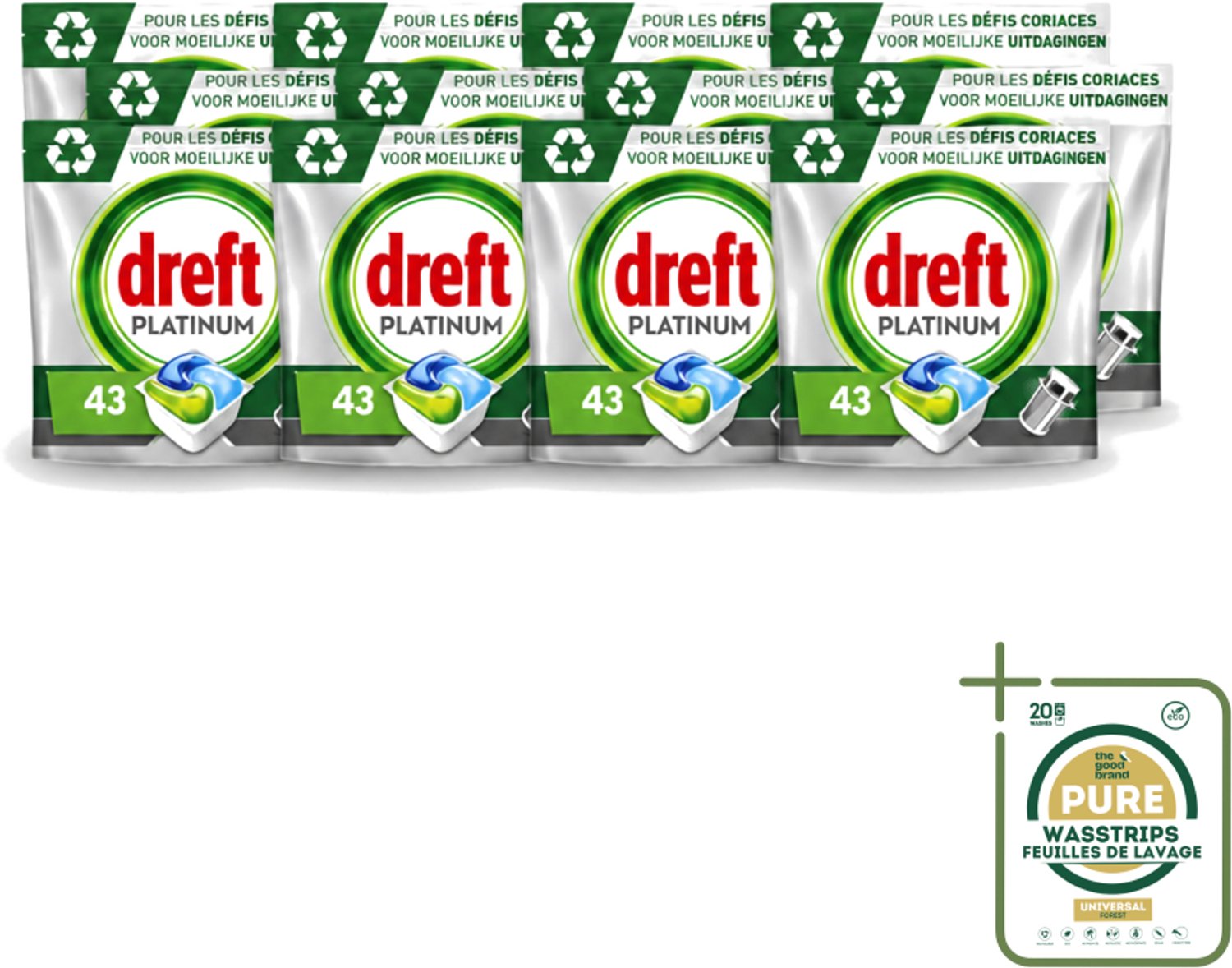 12 x Dreft Platinum - All In One - Vaatwascapsules - 43 Afwasbeurten - Vaatwasmiddel - Vaatwascapsules - Vaatwasser Reinigen - Vaatwasmiddel Capsule - Vaatwasmiddel 43 Wasbeurten