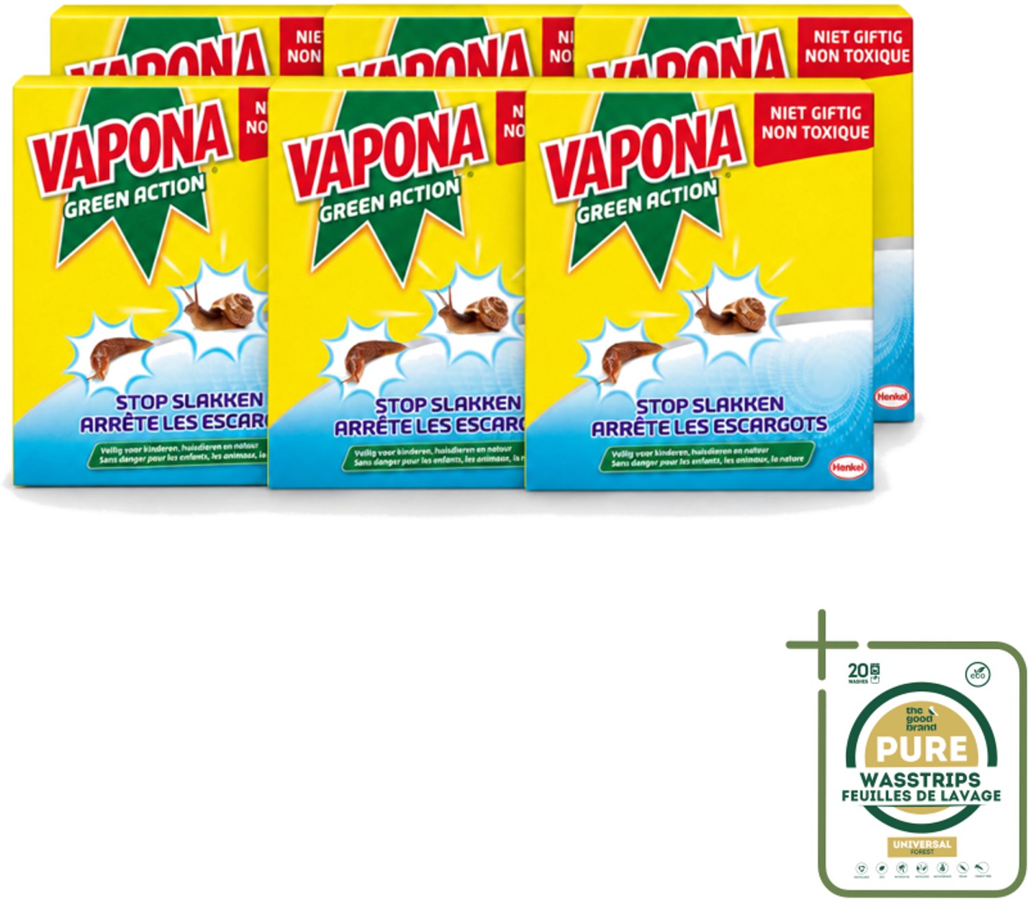 6 x Vapona - Slakkenkorrels - Green Action - Natuurlijk, Kind- & Diervriendelijk - 500g - Wasstrips - Anti-slakken Korrels - Slakken Bestrijding - Natuurlijke Slakkenbestrijding - Slakken Bescherming - Tuinbescherming