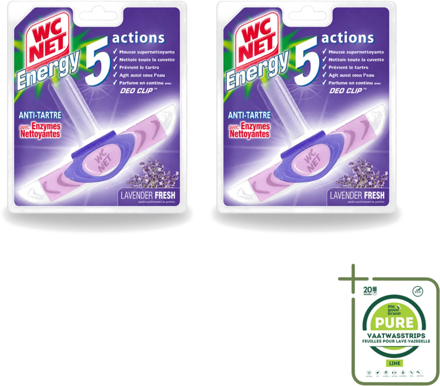 2 x WC Net - Toiletblok - Lavendel - 1 Blokje - Grootverpakking - Vaatwasstrips - Toilet Net - Toilet Reiniger - Lavendel Geur - Toilet Reinigen - Toilet Hygiëne