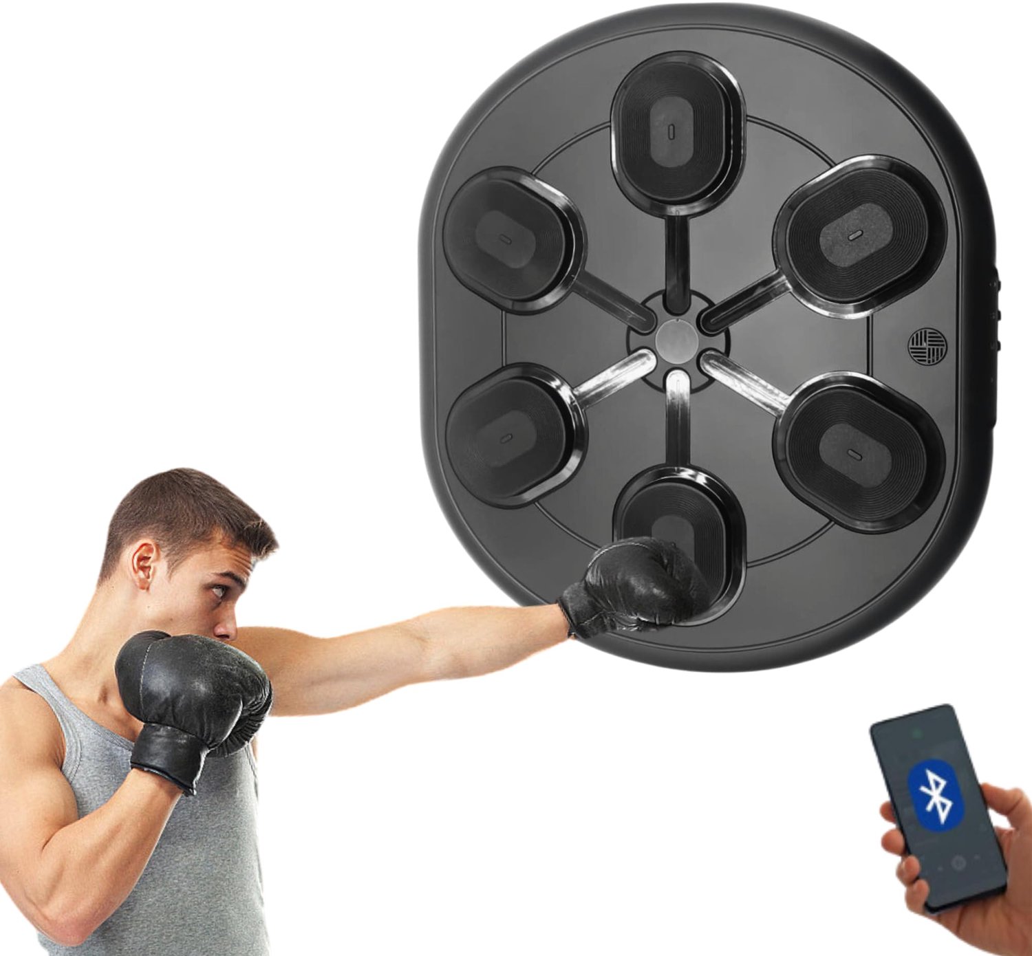 Muziek Boksmachine, Muzikale Boksen Machine, PU-Wandbokstrainingsapparatuur, LED-Bokspad, Bluetooth, Verlichting Op - ShopVlot