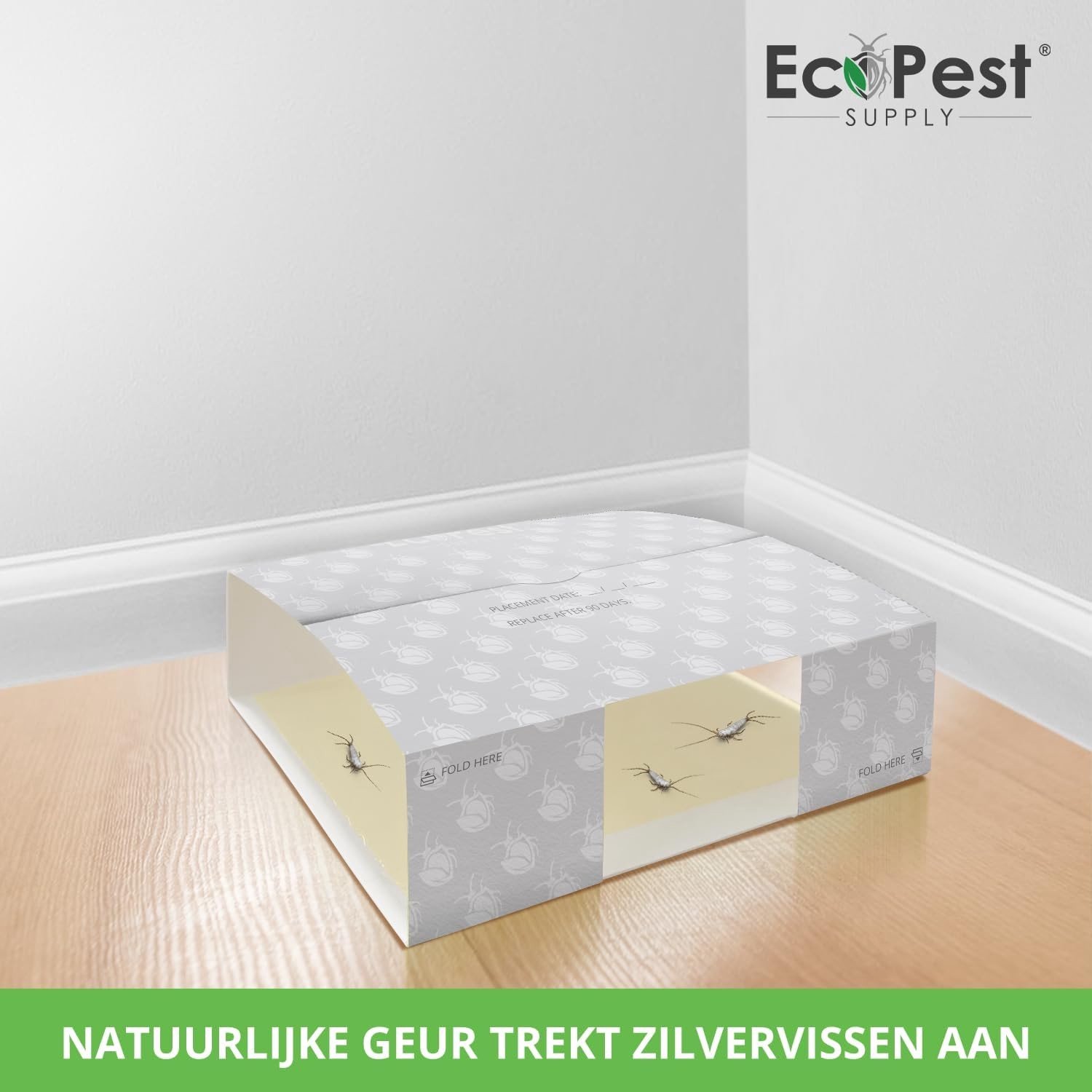 Zilvervisjesval - Zilver - 12 Pak - Kleverige Lijmval met Natuurlijke Lokaas - Voor Binnengebruik