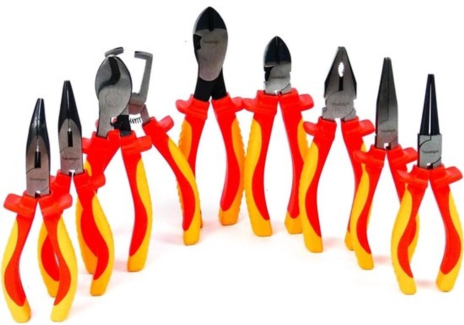 Tangenset VDE - Gereedschapset - Elektrisch Werk - 1000V Geïsoleerd - 18x7 cm - Rood/Oranje