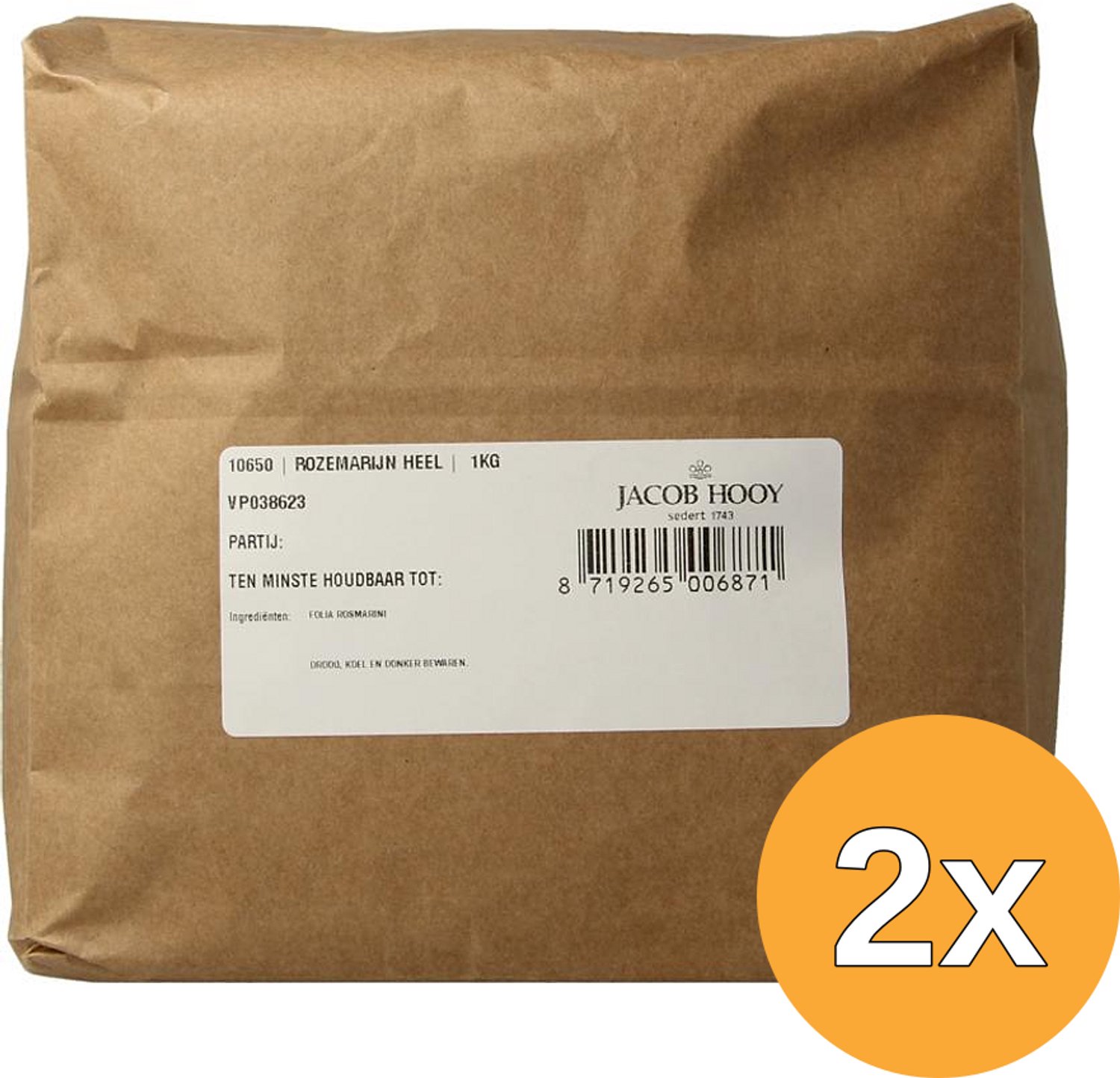 2x Jacob Hooy Rozemarijn heel (1000 gr)
