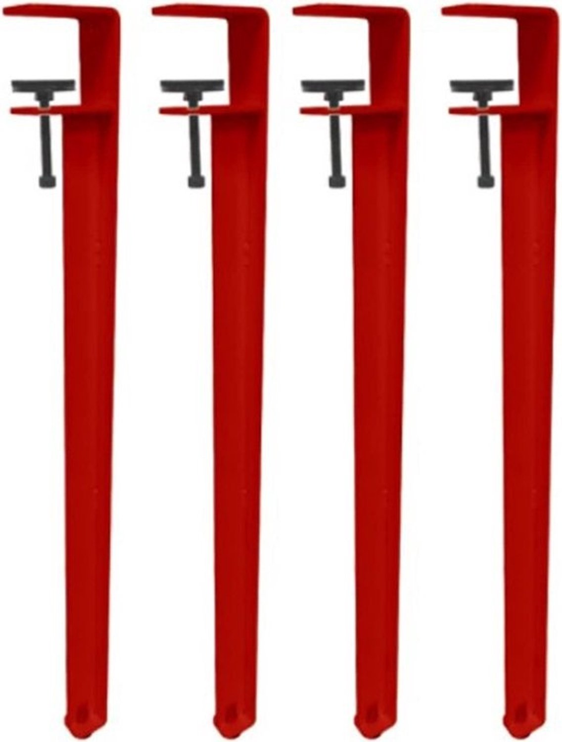 Metalen Tafelpoten - F-vormige Poten - Meubels Maken - Zonder Boren - 4 Stuks - Rood