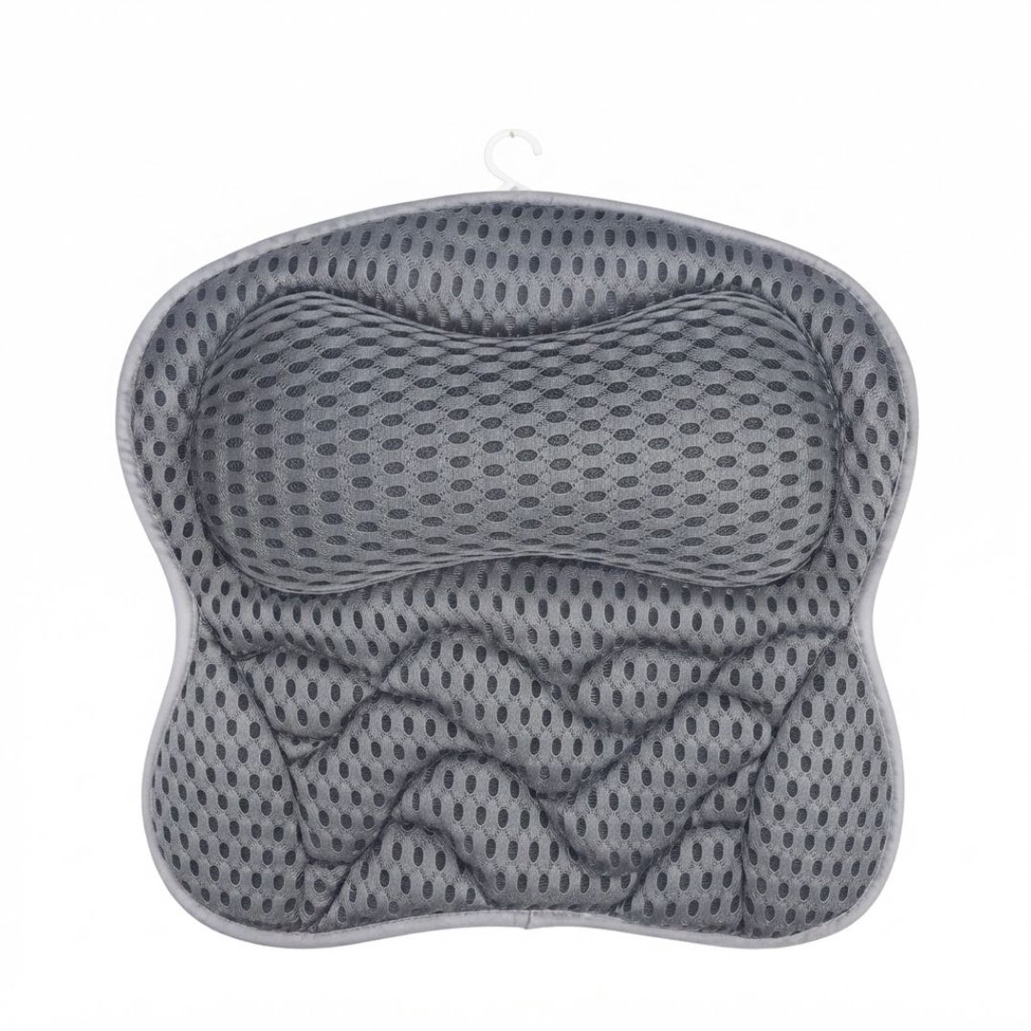 Lìon® Badkussen - Nekkussen Bad - Badkussens Voor in Bad - Grijs - 44cm × 42cm × 5cm