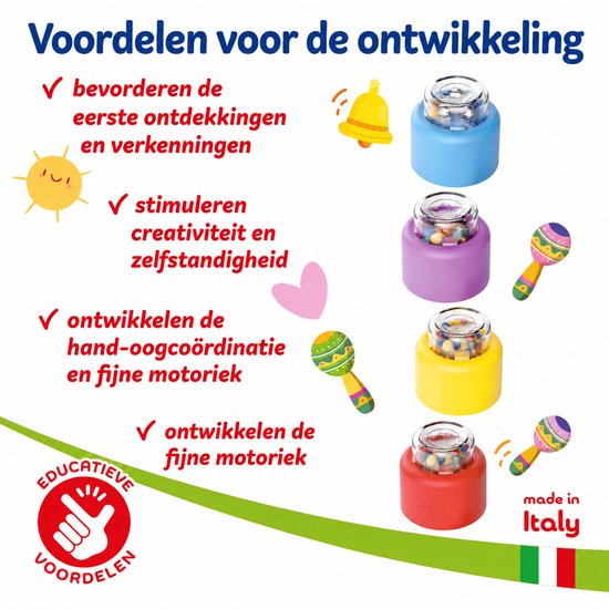 Quercetti zachte bouwblokken baby speelgoed met geluid 4-delig sensorisch. van Merkloos — afbeelding 2