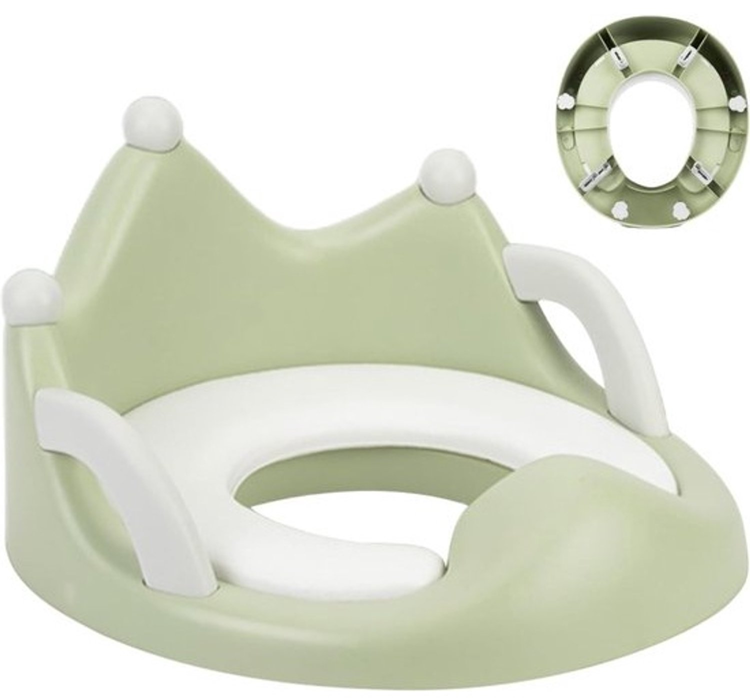 Kinder toiletbril - Potty training seat - Zindelijkheidstraining kind - Antislip en spatbescherming - 43.4 x 36.5 cm - Groen