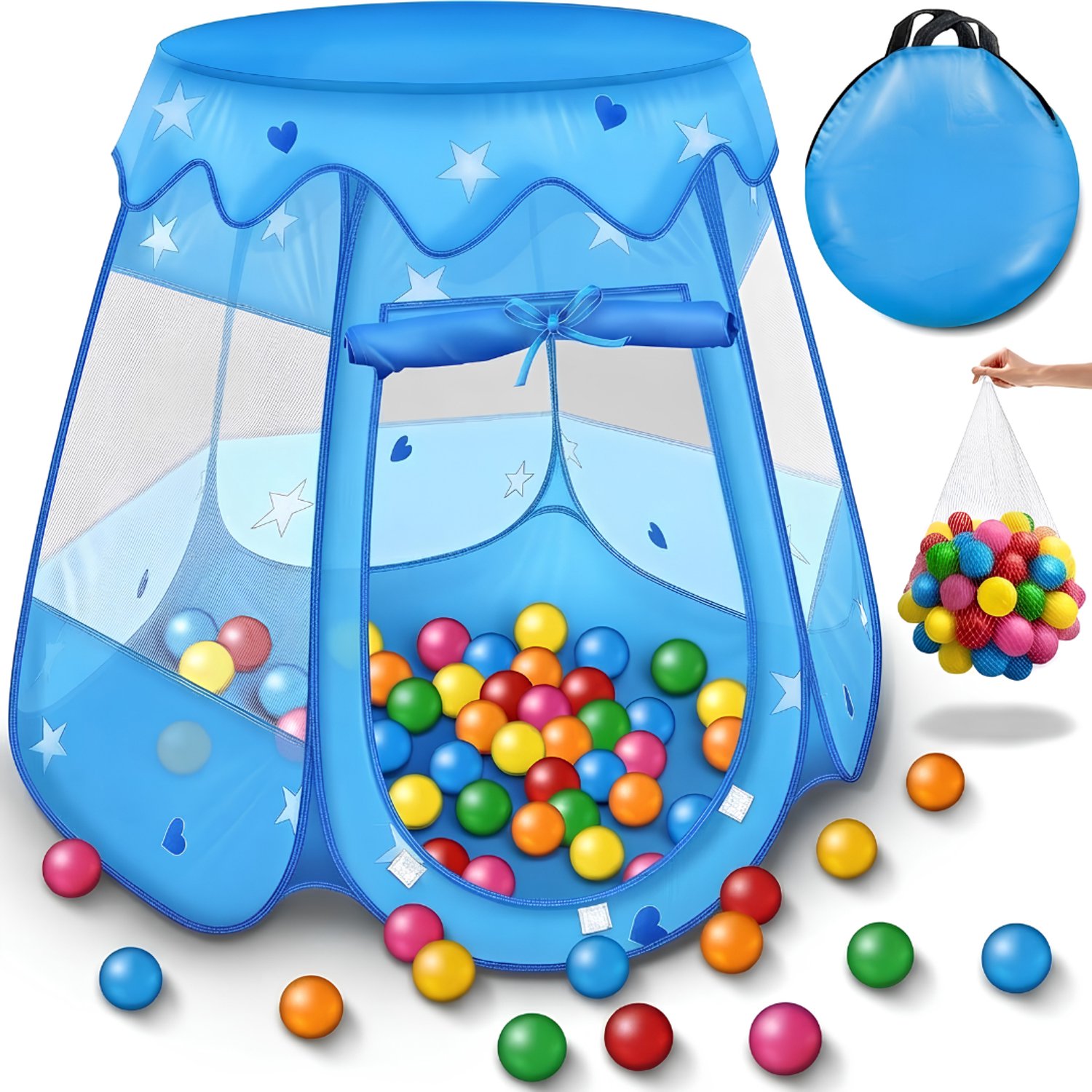KLS® Speeltent - Kindertent - Speeltent voor Kinderen - Blauw - 105cm x 105cm x 82cm