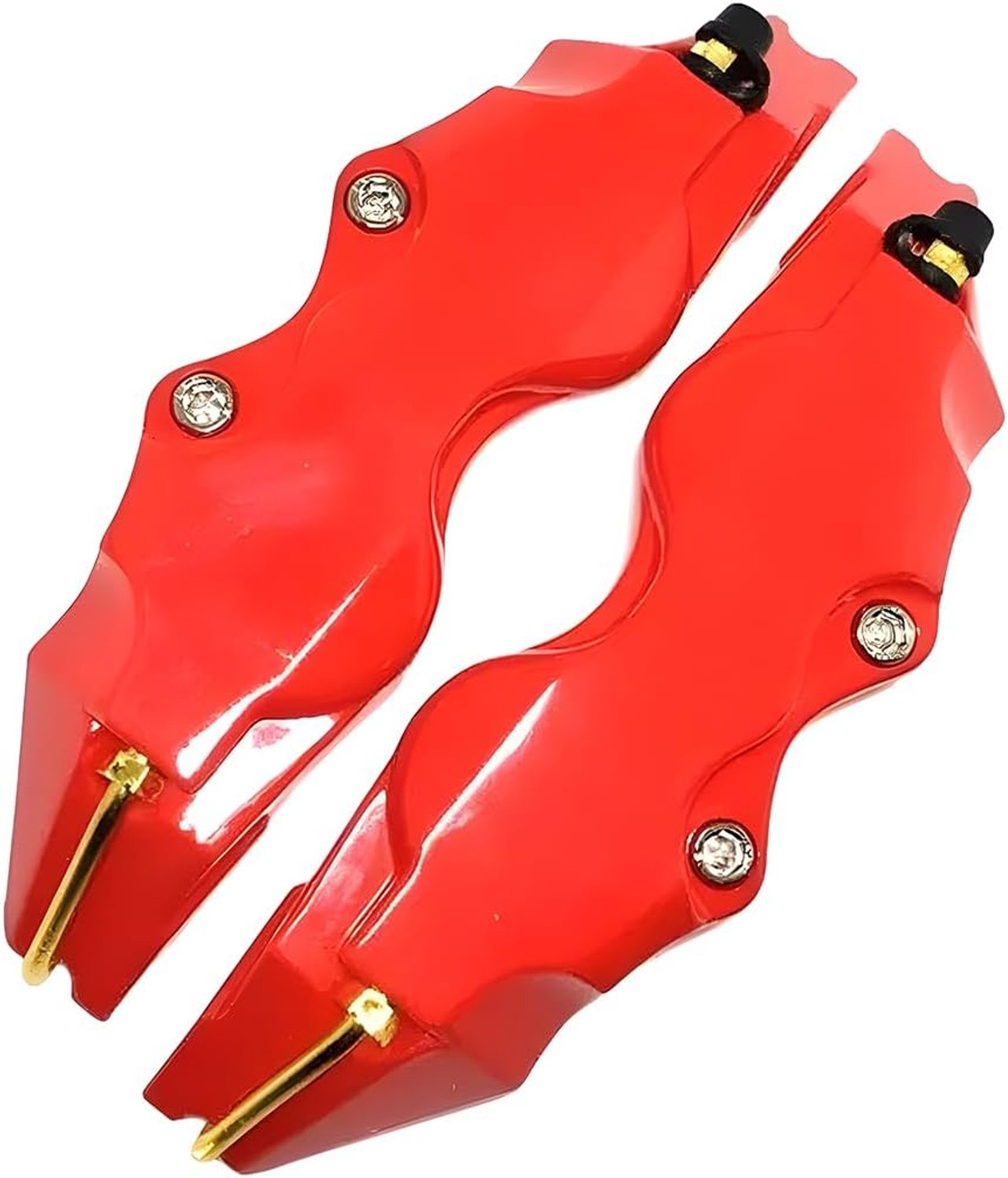 SnelShoppen - Set van 2 auto-remklauwhoezen, 3D-stijl remklauwhoezen, universele schijfremklauw hoezen van ABS voor achter auto, rood, perfect voor au