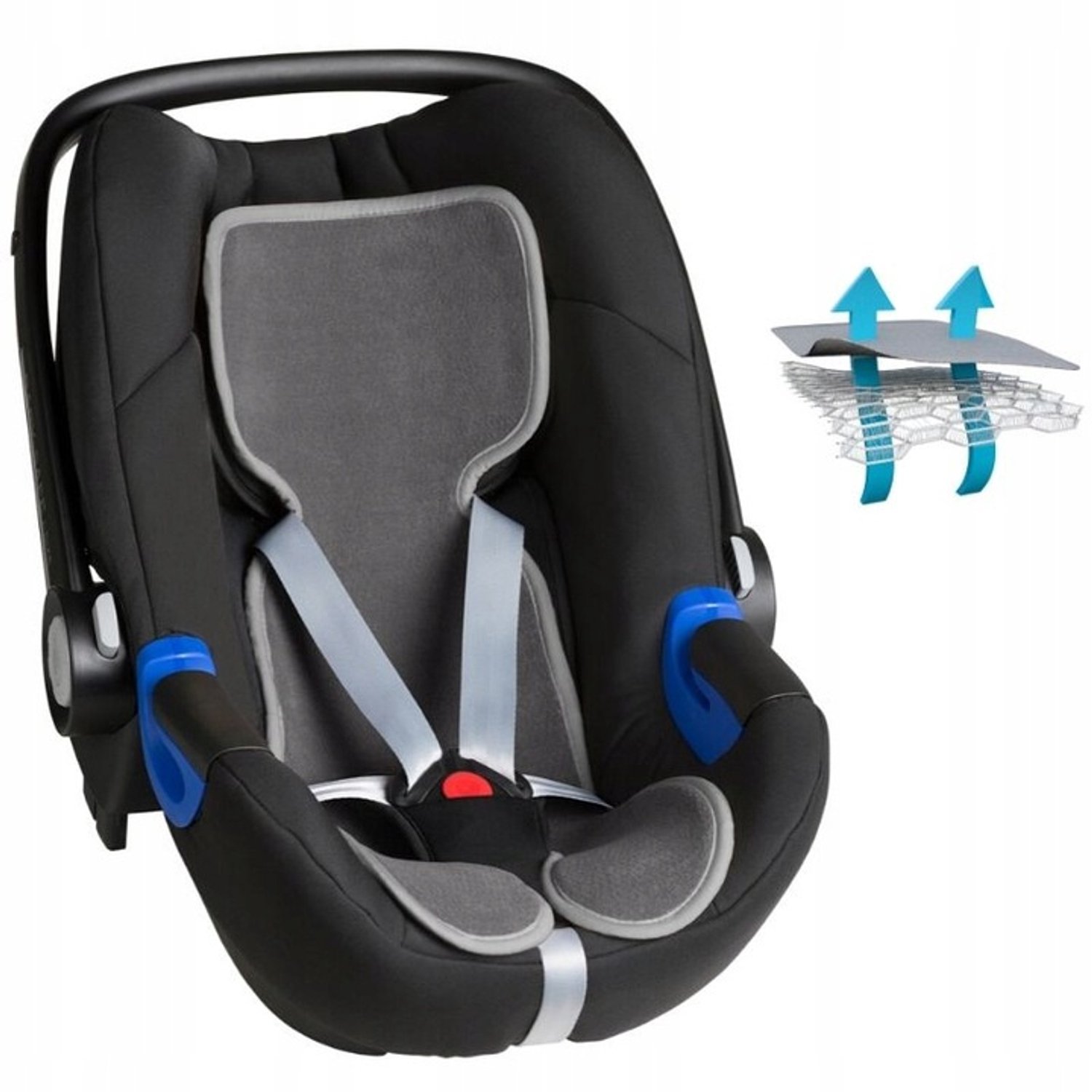 AirCuddle Anti-Transpiratie Inlegger Autostoel 0-13 kg - Smoke