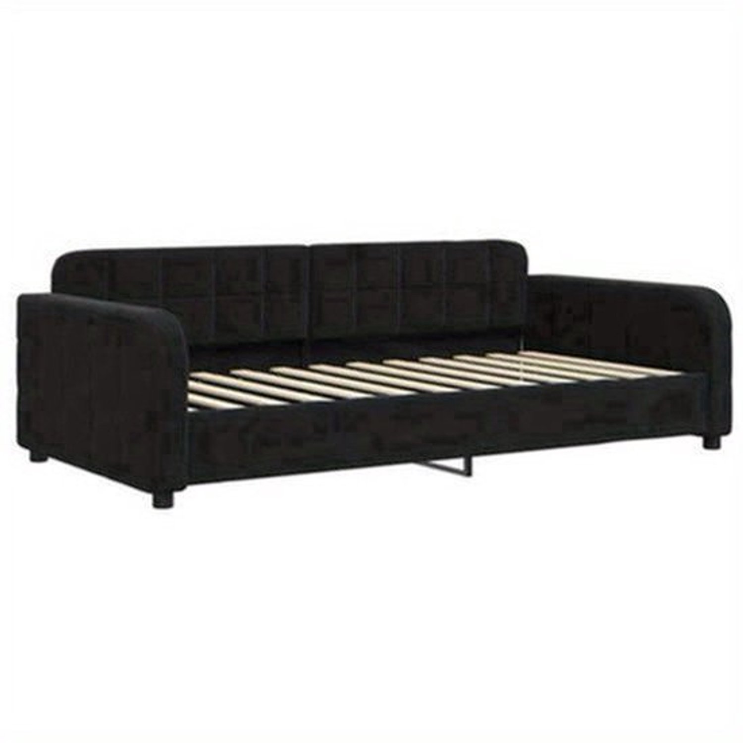 Slaapbank – Bedbank – Slaapstoel – Zetelbed – Logeerbed – Zwart Fluweel – 90x200 cm – Duurzaam Houten Frame