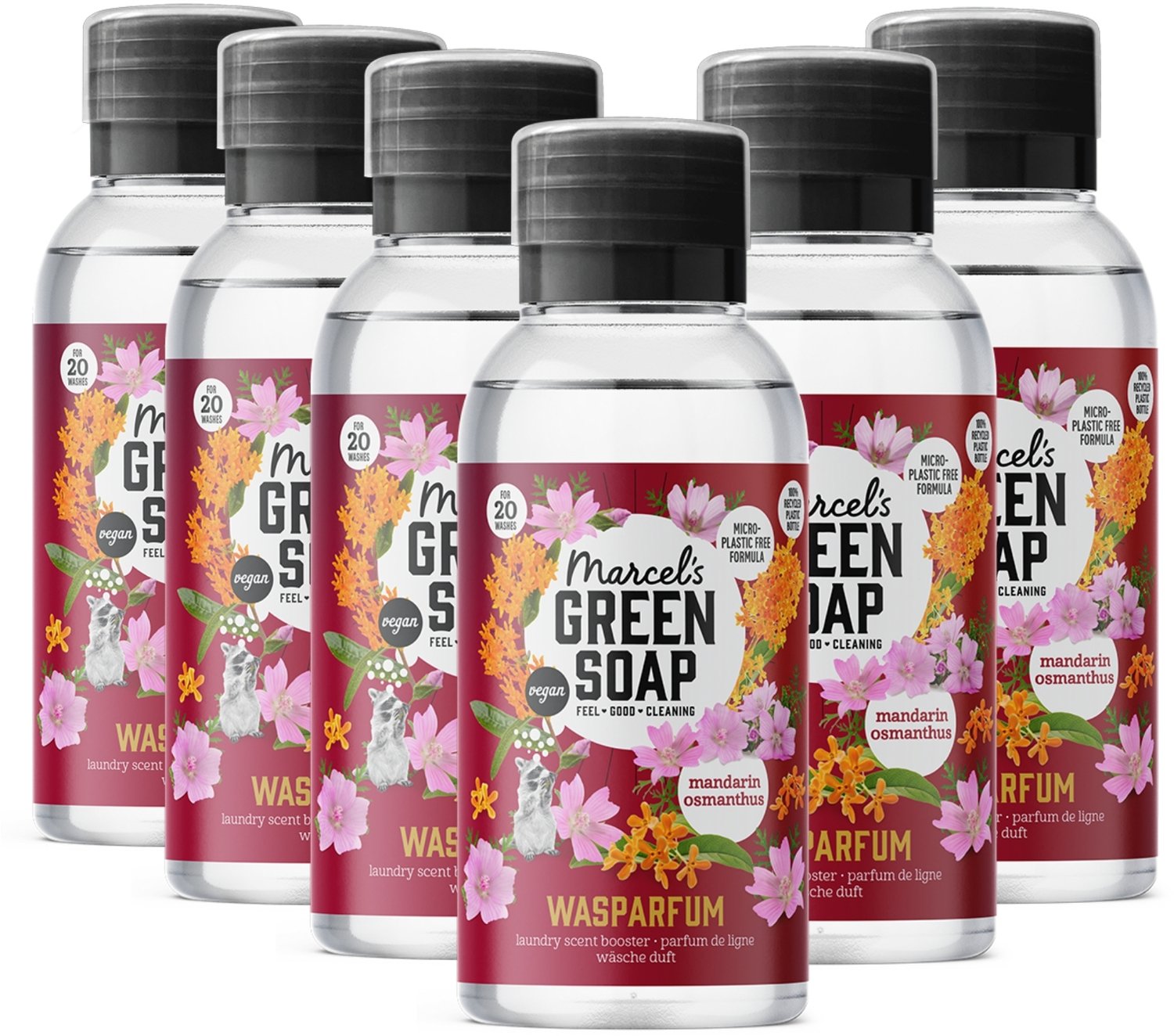 Marcel's Green Soap Wasparfum - Mandarin & Osmanthus - 6 x 250ml - 120 wasbeurten