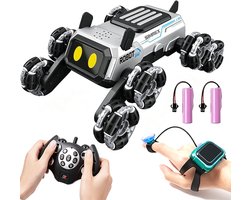 RC Robot Hond met 8 Wielen - Interactieve Robothond - RC Stunthond - Intelligente Speelgoedrobot - LED Licht & Muziek - 10 Stunts - STEM Speelgoed - Afstandsbediening & Handgebaren - Voor Jongens & Meisjes - Cadeau