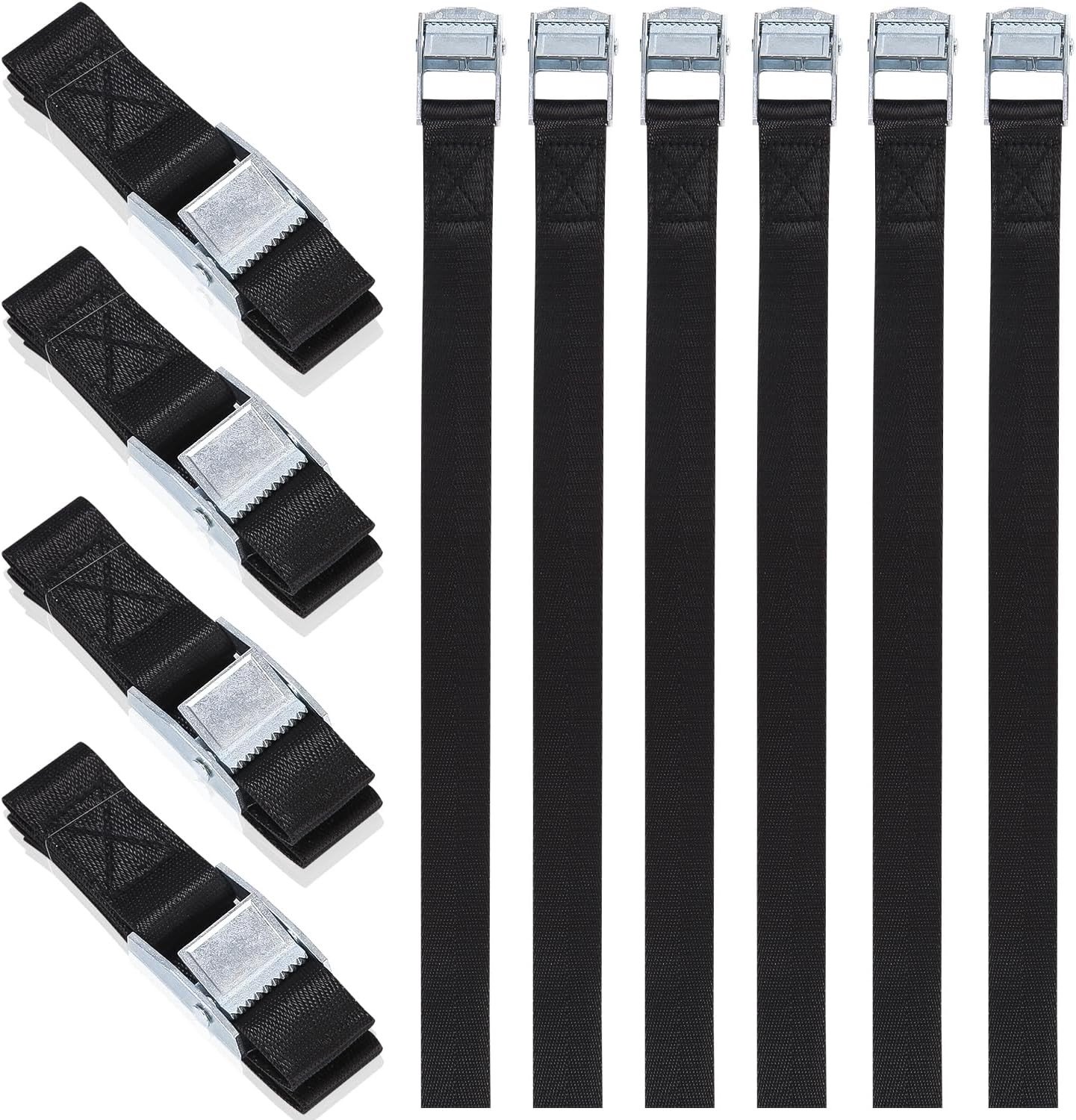 Verstelbare Sjorbanden met Klemsluiting - Zwart - 50 cm - Duurzaam Nylon met Metaal - Voor Fiets en Motorfiets