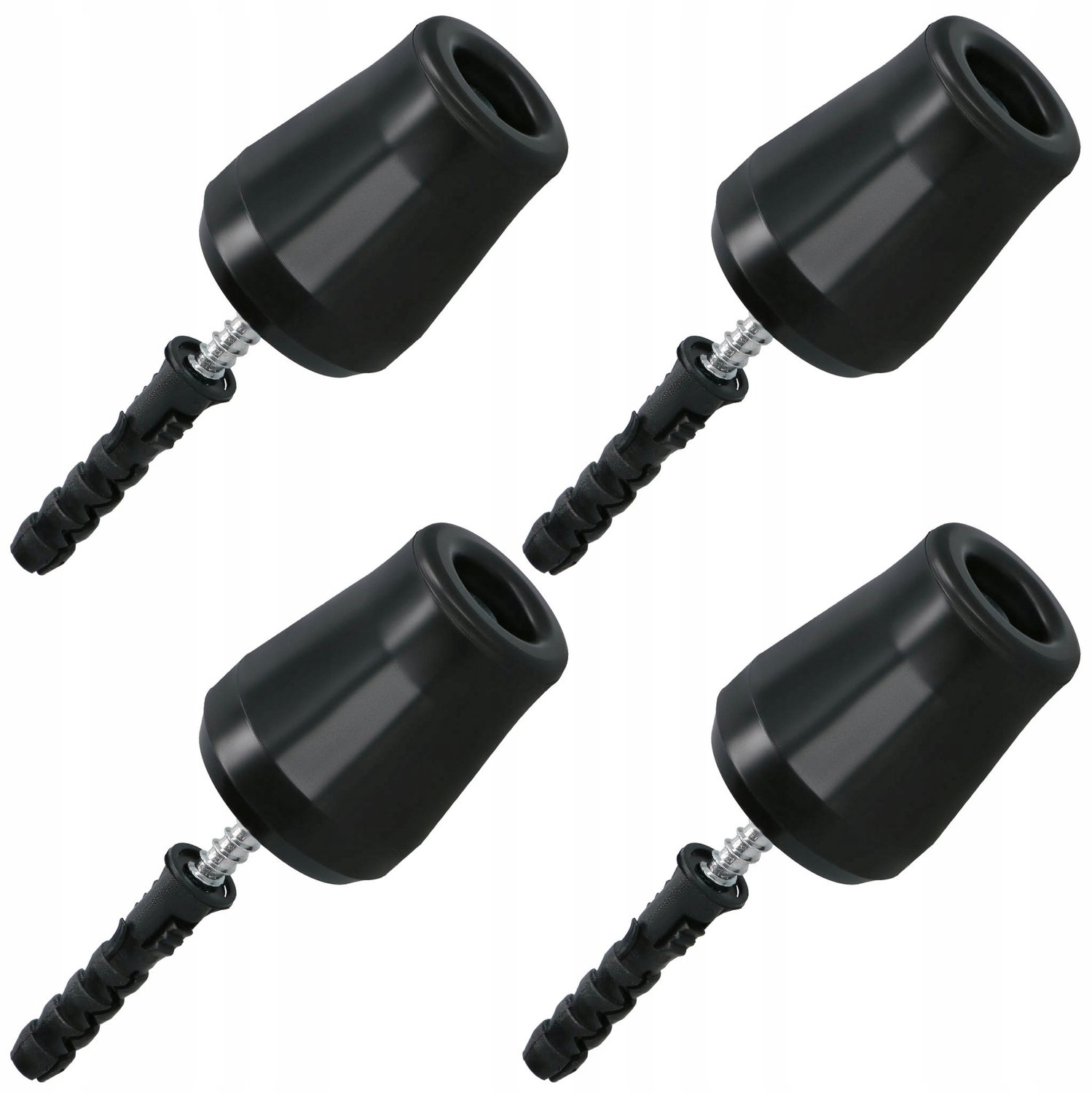 4x Zwarte Rubberen Deurstoppers 62mm - Bescherming voor Muren & Deuren