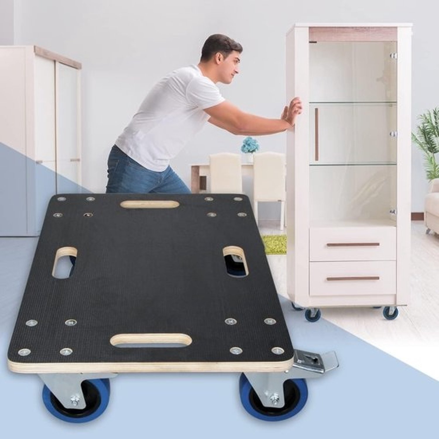 Transportroller met Feststellrem en Zeefdrukplaat tot 800kg - Mobiele Verhuishulp