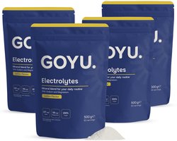 GOYU Elektrolyten Poeder Citroen Suikervrij Combideal 4x 500 Gram - electrolytes - Keto - Vegan - Zonder toevoegingen - Lab getest - 125 dagen voorraad per zakje