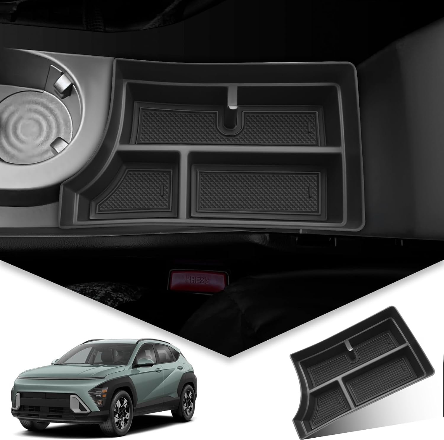 Opbergdoos voor Hyundai Kona SX2 - Center Console Organizer - Hoogwaardige ABS kunststof - Betrouwbare opslagoplossing - ShopVlot