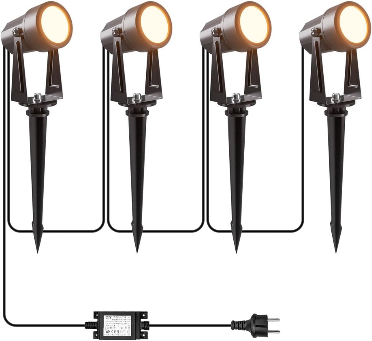 ZRNS® Tuinspots voor Buiten - Grondspot - Tuinverlichting - 4 Stuks - 270° Verstelbaar - Waterdicht