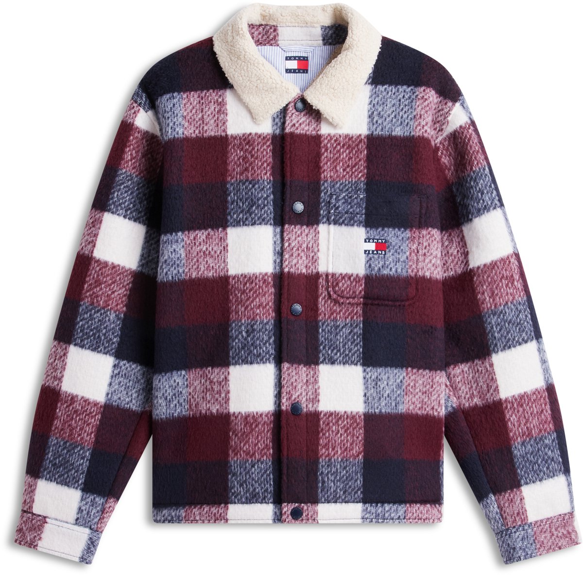Tommy Jeans Jas Tjm Teddy Collar Brushed Jacket Dm0dm23523 C1g Dark Mannen Blauw