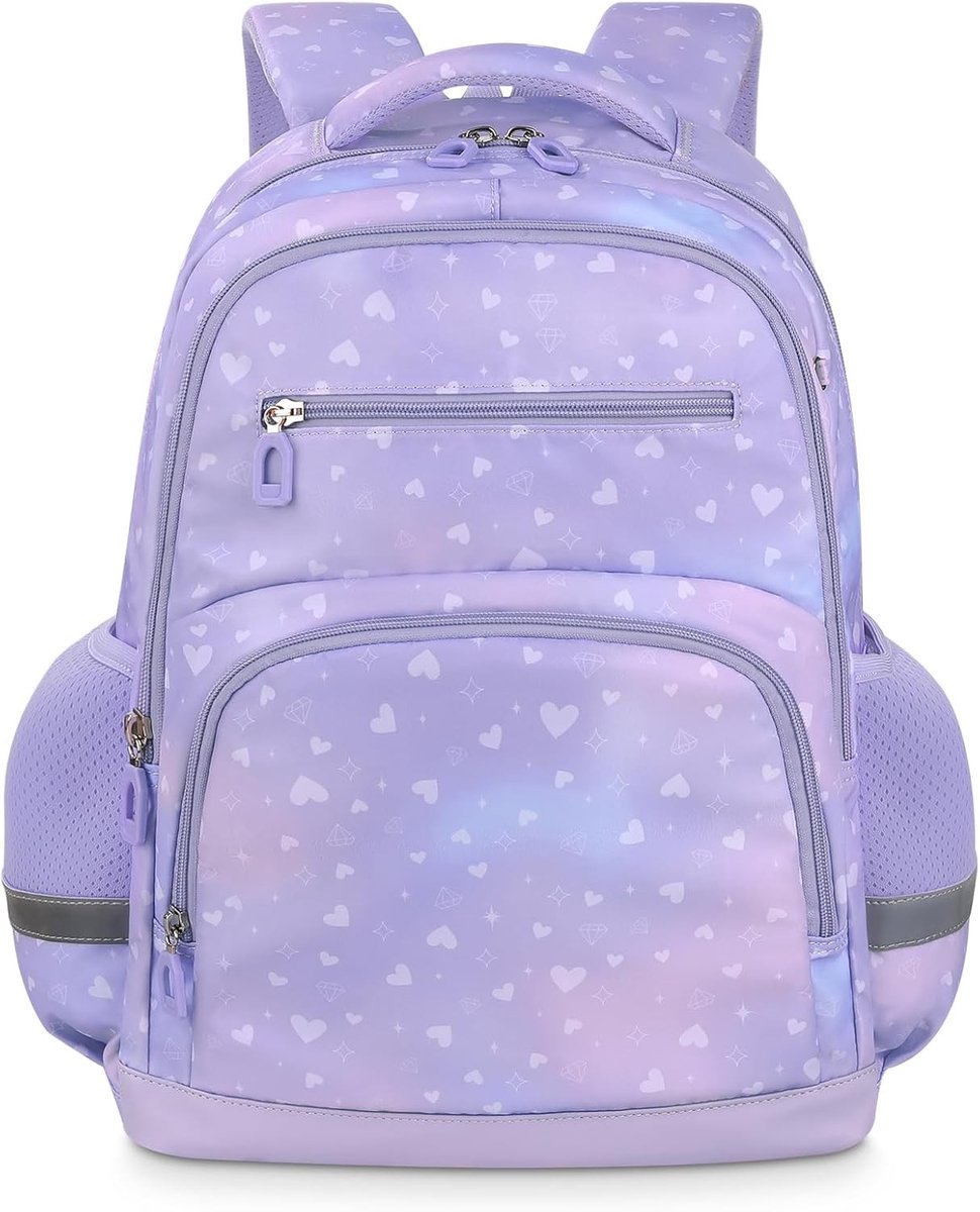 Schooltas meisje 6 jaar 12 jaar - Kleurverloop - 43 x 32 x 14,5 cm - Licht Waterafstotende Oxford Stof - Voor Kinderen