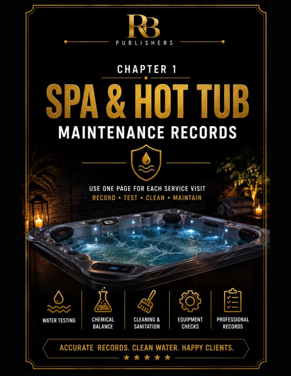 Spa & Hot Tub Maintenance Log Book: Professional Service Record for Water Testing, Chemical Balance, Cleaning - ShopVlot