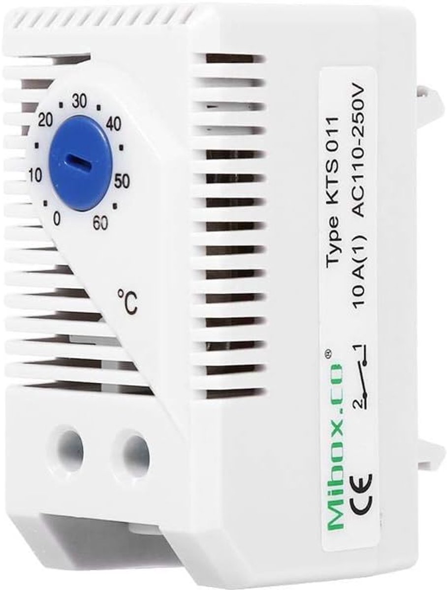 Mechanische thermostaat 0-60 °C - compact en instelbaar - verwarmingsregeling - ideaal voor thuisgebruik - ShopVlot