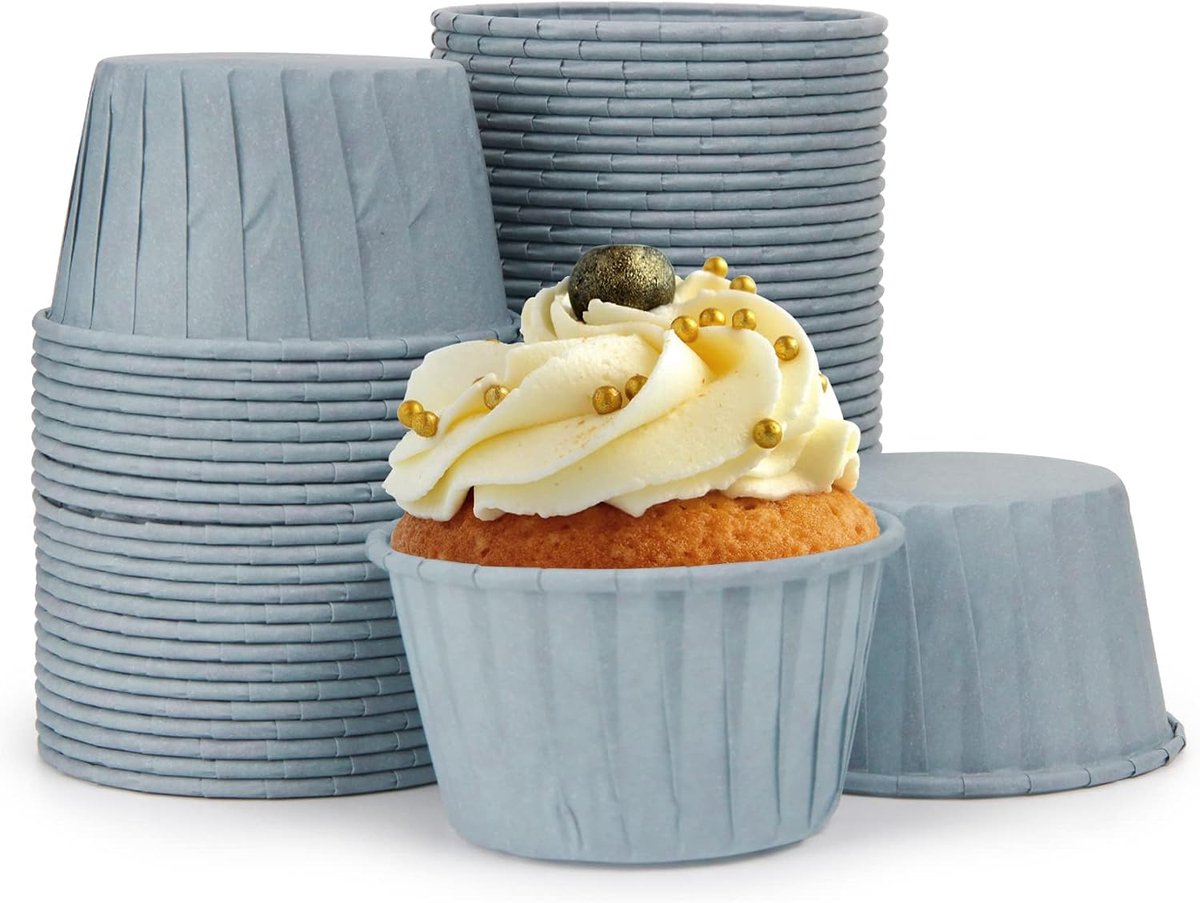 Papieren muffinvormpjes 50 stuks cupcake vormen voor verjaardag/feest/bruiloft (blauw)