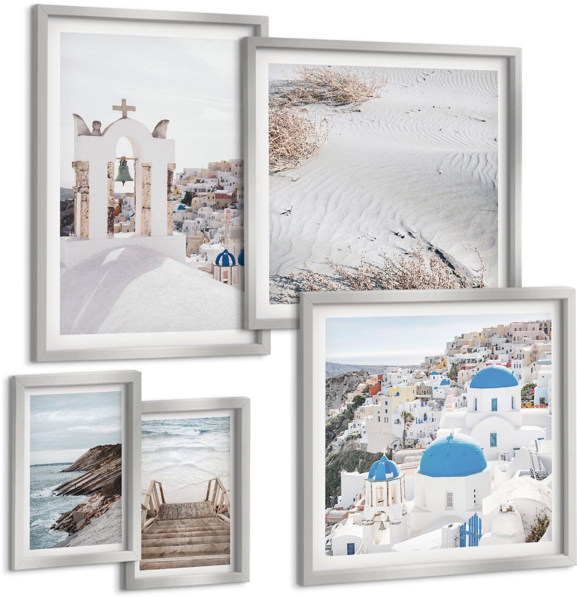 Coloray 5-Delige Schilderij Set - Landschappen Met Weilanden, Bergen En Een Meer Op De Achtergrond. - 20 x 30 cm - Wanddecoratie - Muurdecoratie - Moderne Interieurdecoratie