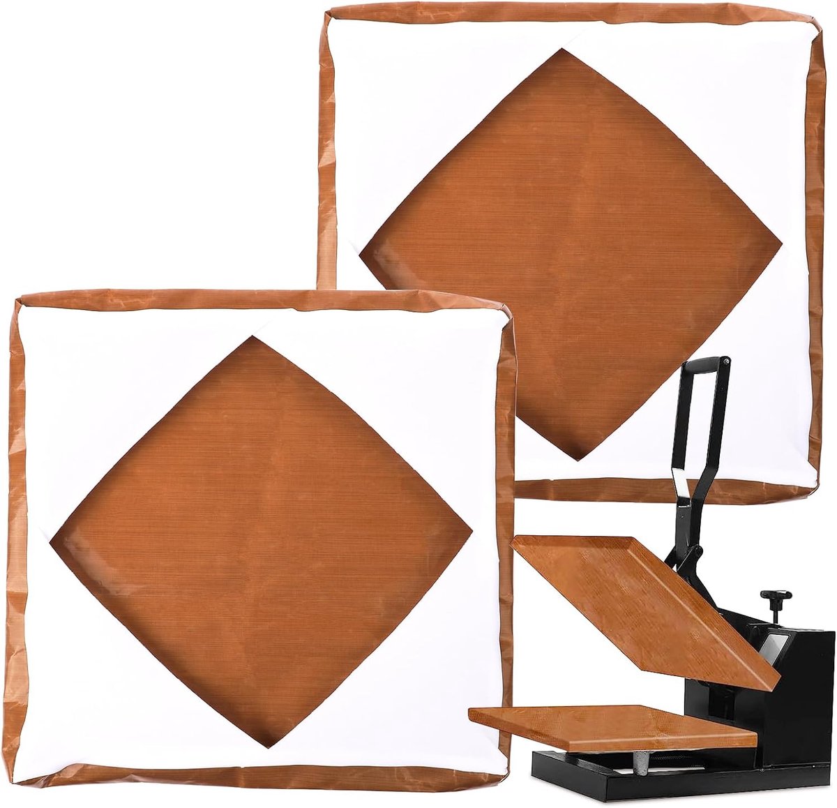 2 stks Wrap Cover voor Hittepers, 38x38 cm Hittepers Platen Wrap Cover Hittebestendige Herbruikbare Hittepers Wrap Cover voor Sublimatie Warmtepersmachine