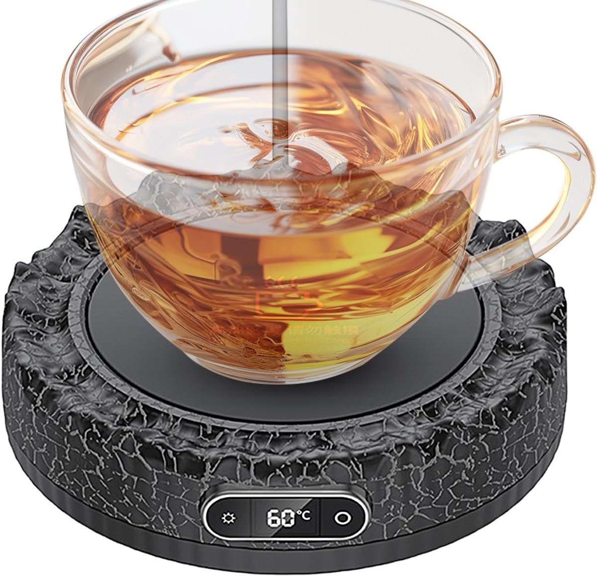 Koffiewarmer, tafel-kopjeswarmer, creatieve verwarming voor koffiekopjes, 60 W, thermo-onderzetter, koffieverwarmingskussen, intelligente bureau-bekerwarmer voor kopjes - zwart
