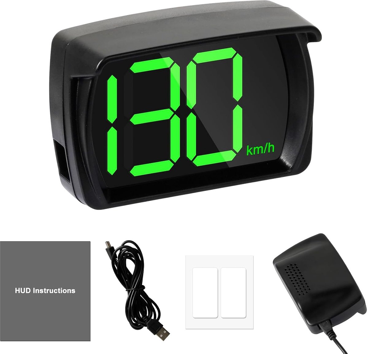 Autosnelheidsmeter, auto HUD head up display, snelheidsmeter, met GPS-chipset voor fiets, motor, vrachtwagen, auto, motorscooter, USB plug and play