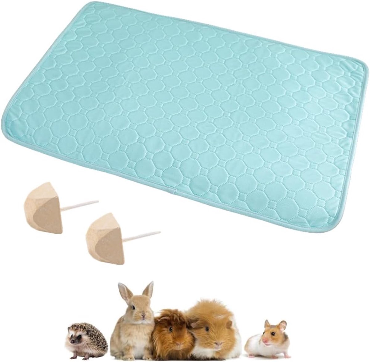 Cavia kooivoering 100 * 70cm herbruikbare wasbare plaspads, waterdicht cavia-beddengoed voor kleine dieren-konijn konijn hamster puppy-blauw
