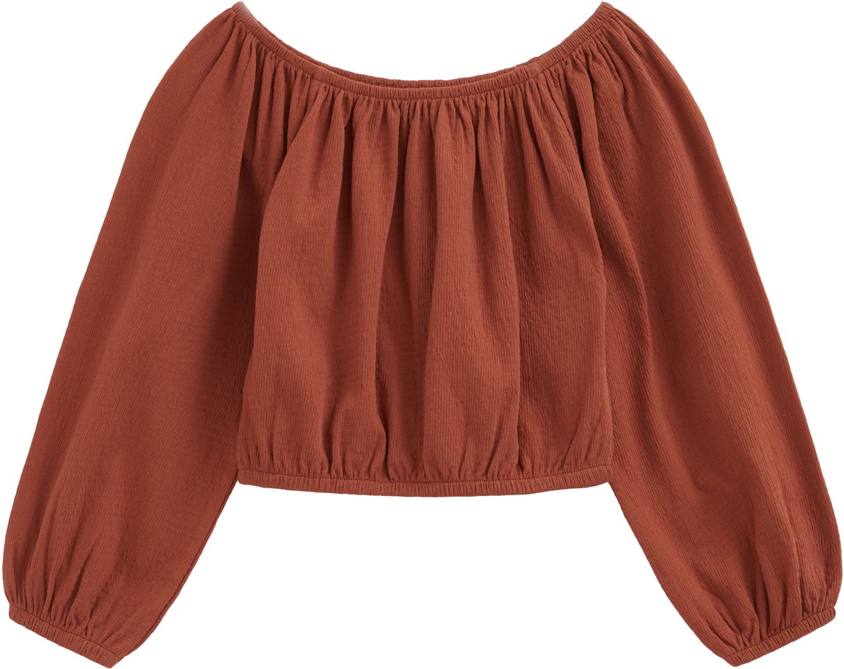 WE Fashion Meisjes off-shoulder top met structuur