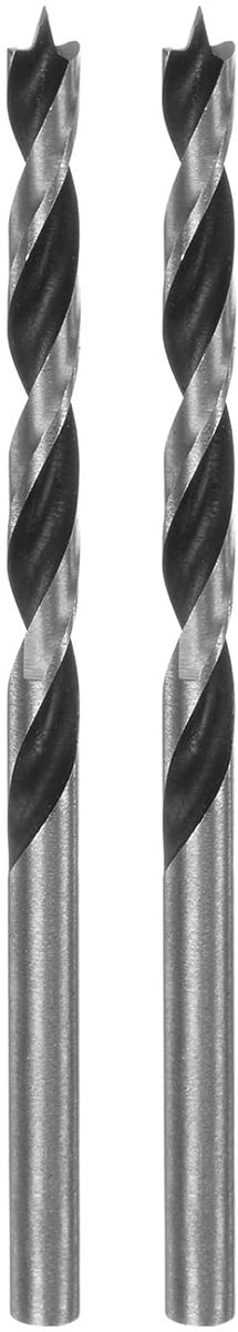 Brad Point 2 boren 4 mm (10/64 inch) diameter rechte schacht ronde schacht metrische brad-punt 1,9 inch boordiepte spiraalboor voor timmerman, hout, kunststof, rubber