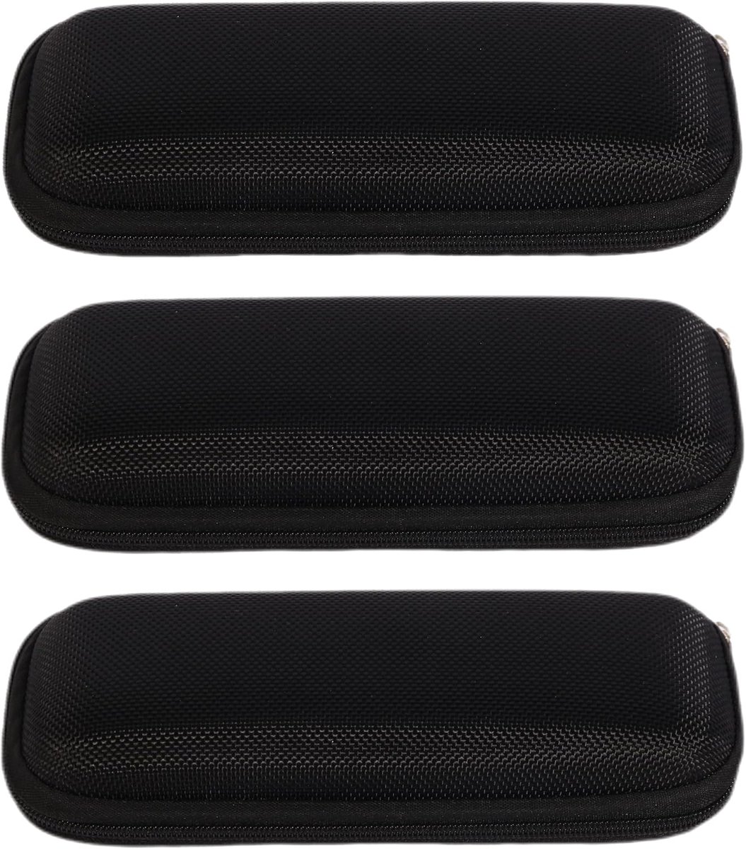 Brillenkoker Hardcase met ritssluiting voor leesbril Zwart