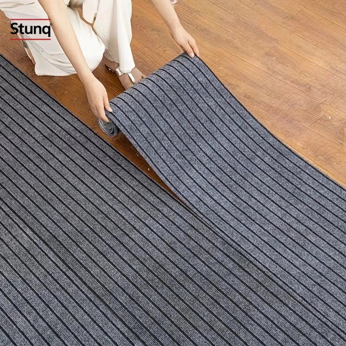 Stunq® Antislipmat Grijs Gestreept Zelfklevend - Trap en Keuken