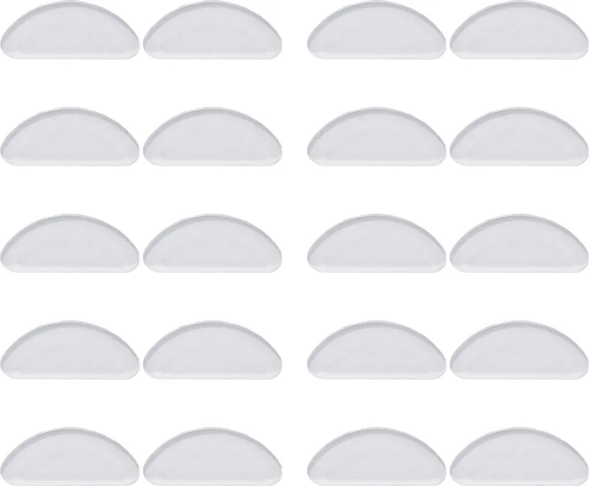 18 paar siliconen neuspads Geschikt voor brillen, zelfklevend, antislip, Geschikt voor brillen en zonnebrillen.