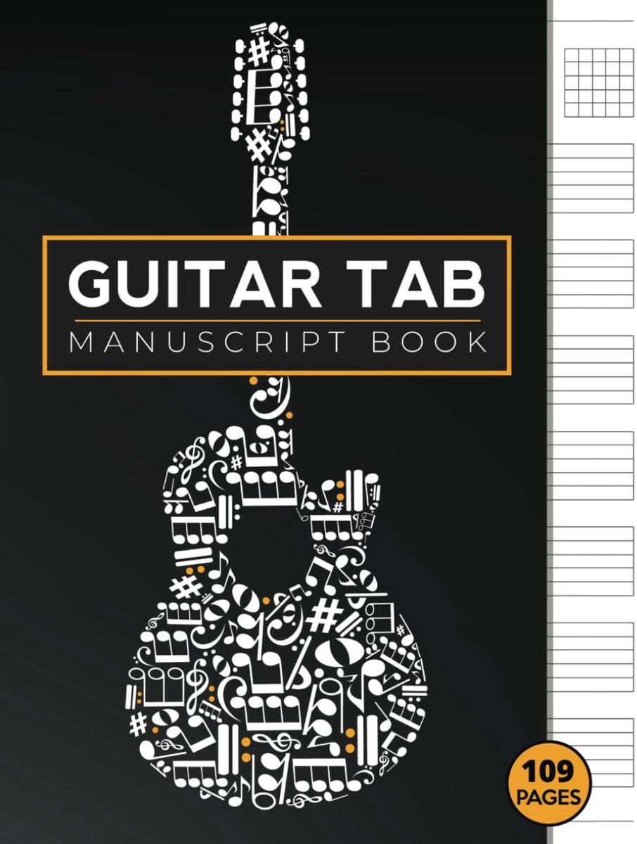 Guitar Tab Manuscript Book - Professioneel leeg gitaar tabulatuur papier - Inclusief akkoorden vingerdiagrammen - ShopVlot
